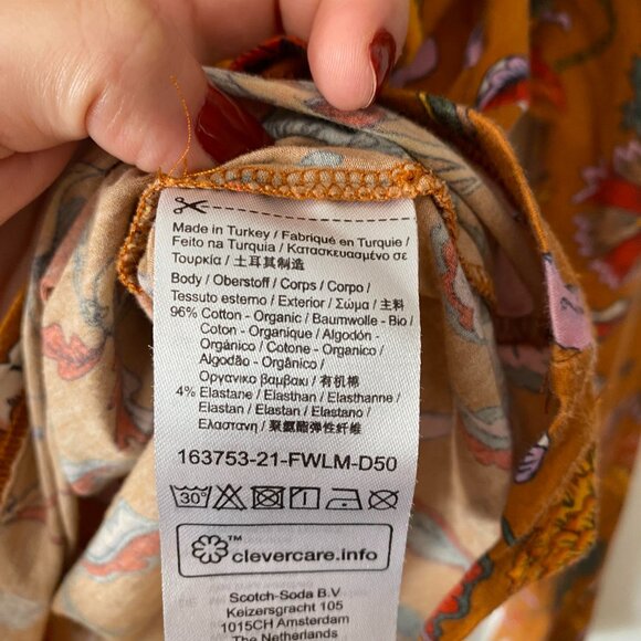 Scotch & Soda Long-Sleeve Allover Printed Top Size S - Picture 2 of 7